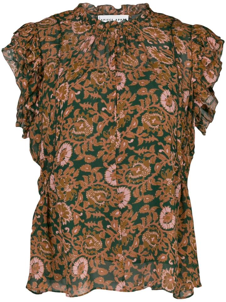 Apiece Apart Short-sleeve Floral Top - Orange