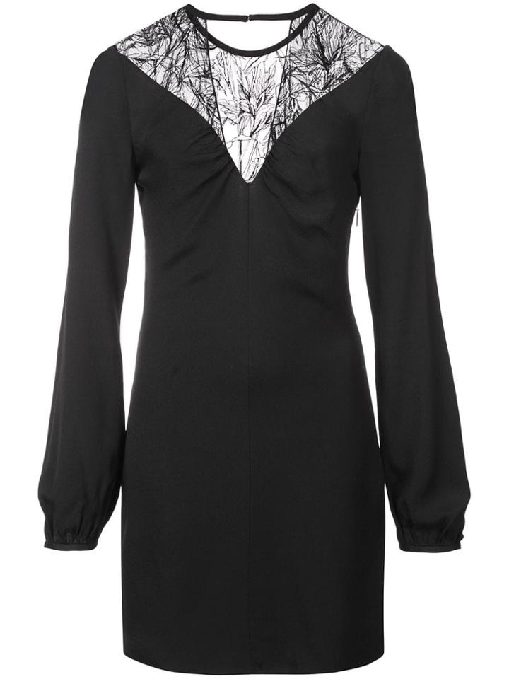 Roberto Cavalli Floral Lace Detail Dress - Black