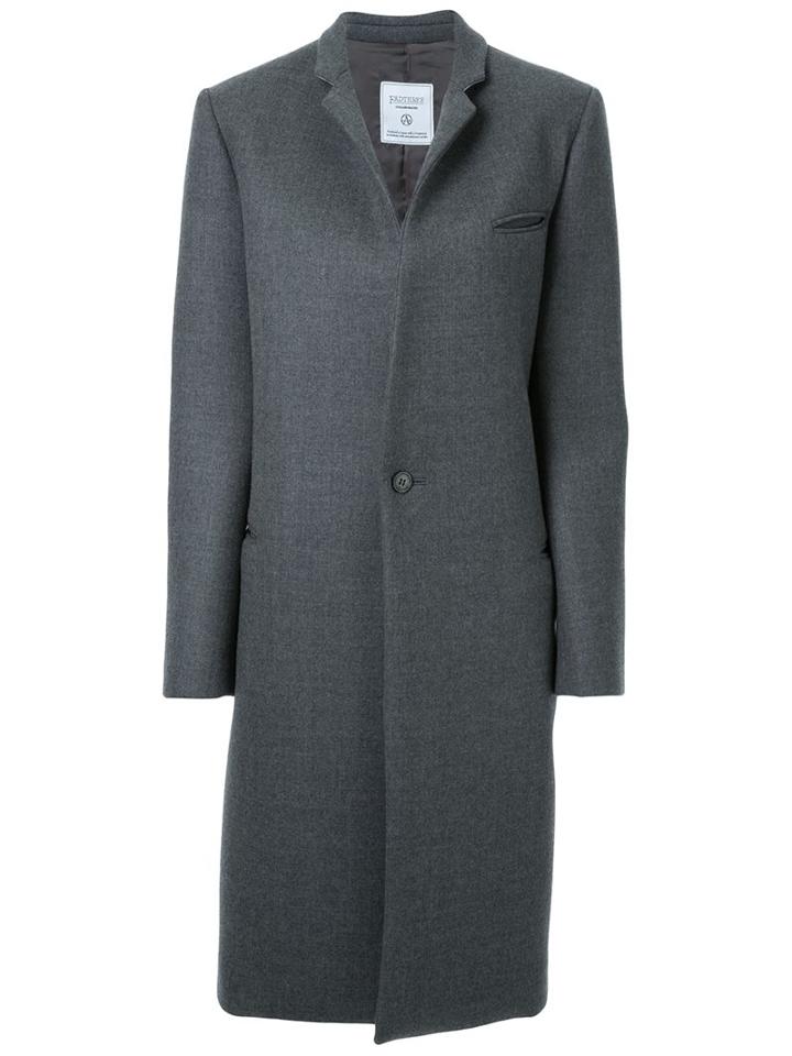 Fad Three Classic Single Breasted Coat, Women's, Size: Small, Grey, Polyester/rayon/wool