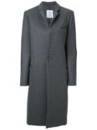 Fad Three Classic Single Breasted Coat, Women's, Size: Small, Grey, Polyester/rayon/wool