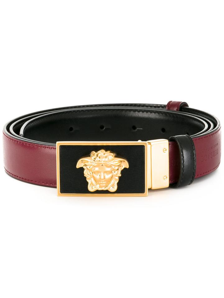 Versace Reversible Medusa Belt, Men's, Size: 95, Pink/purple, Calf Leather