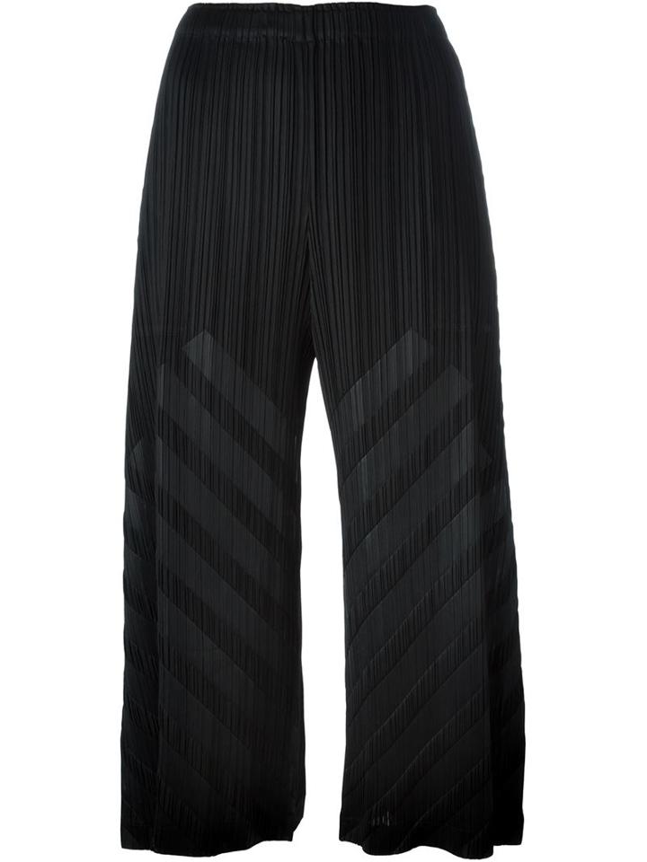 Pleats Please By Issey Miyake Pleated Culottes, Women's, Size: 3, Black, Polyester