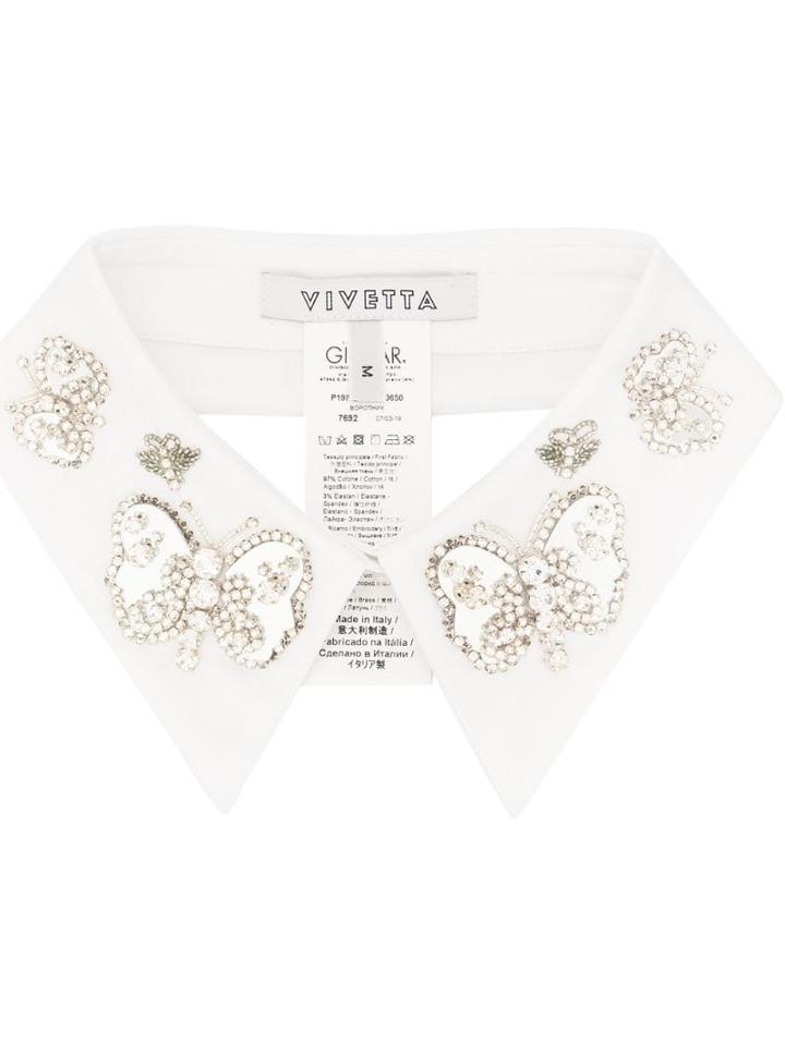 Vivetta Butterfly Embellished Collar - White