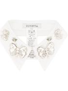 Vivetta Butterfly Embellished Collar - White