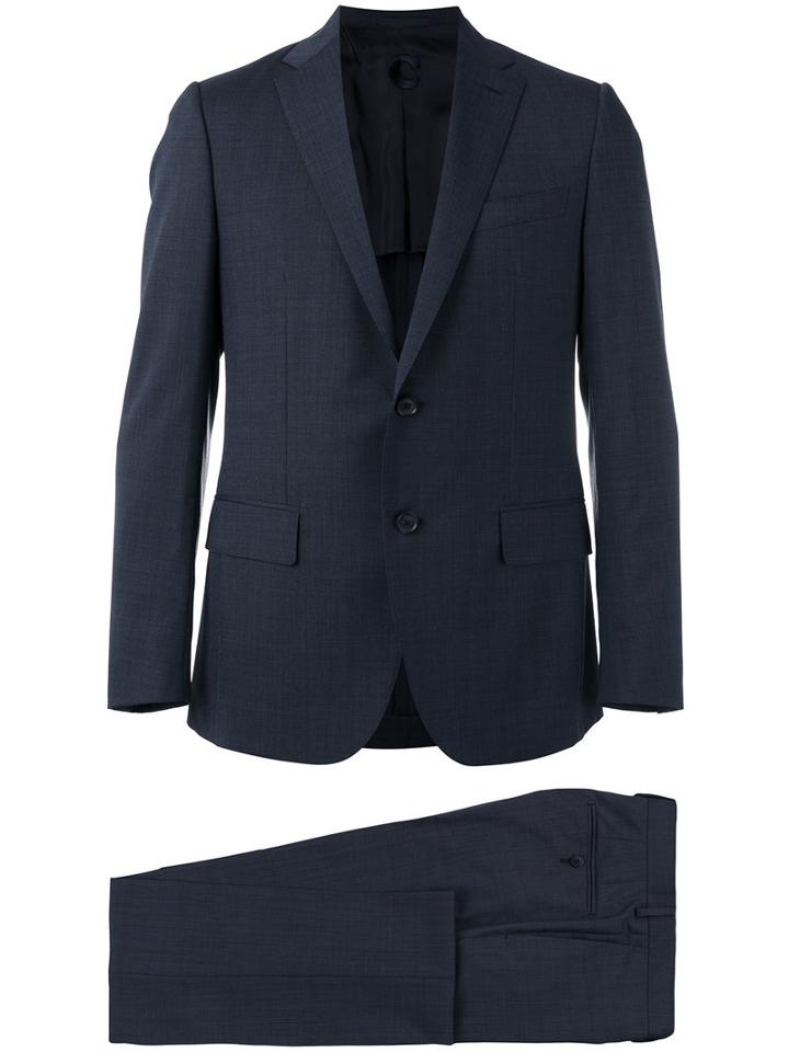 Caruso Slim-cut Suit, Men's, Size: 54, Blue, Wool/cupro/bemberg