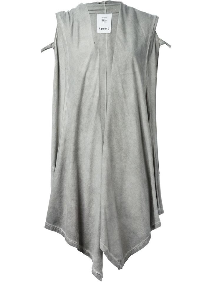 Lost & Found Ria Dunn Hooded Sleeveless Cardigan Coat, Women's, Size: Medium, Grey, Cotton