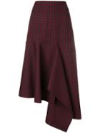 Balenciaga Asymmetric Check Godet Skirt - Multicolour