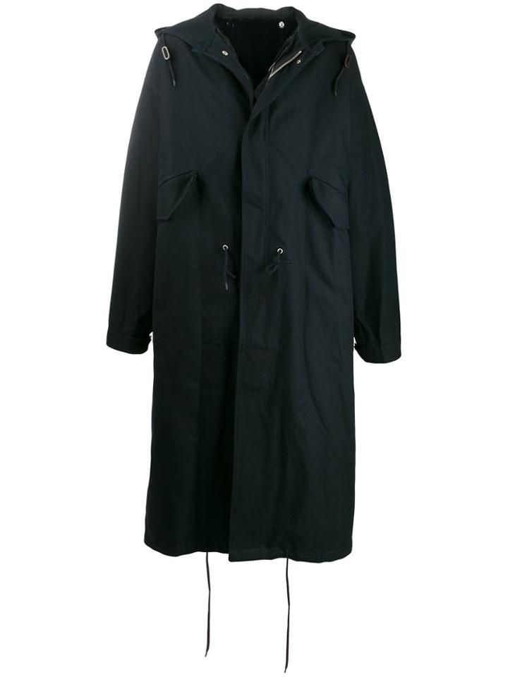 Raf Simons Long Hooded Parka - Blue