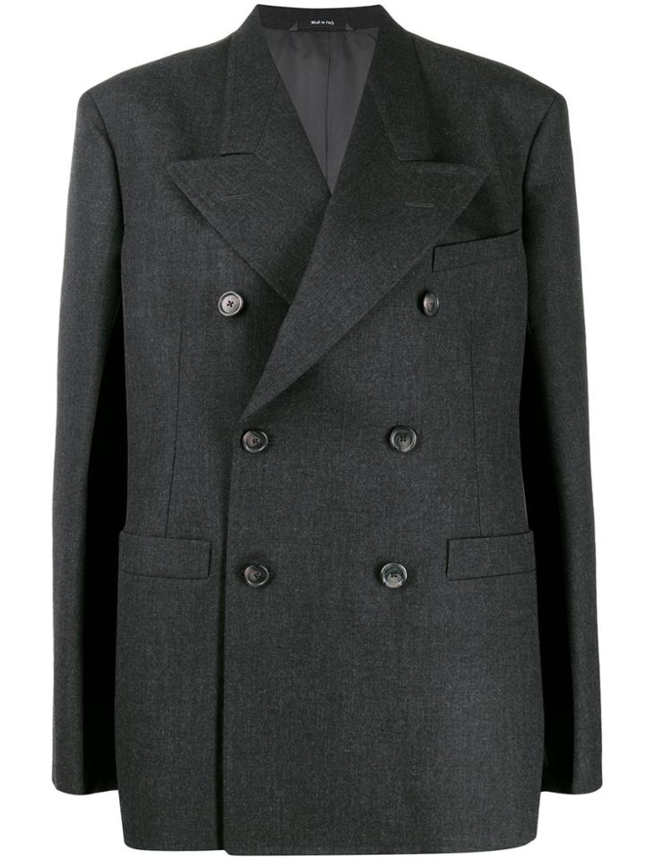 Maison Margiela Double Breasted Cape Blazer - Grey