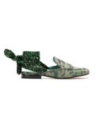 Blue Bird Shoes Mules With Camo And Animal Print - Green