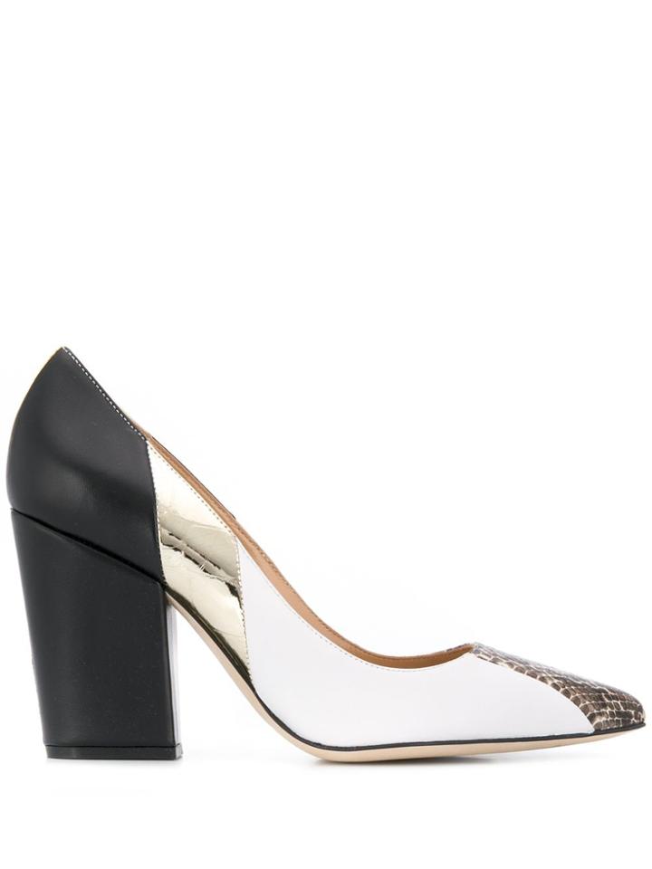 Sergio Rossi Contrast Panel Pumps - White
