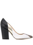 Sergio Rossi Contrast Panel Pumps - White