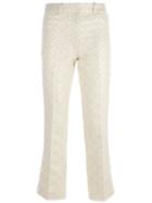 Simone Rocha Floral Jacquard Trousers, Women's, Size: 10, Nude/neutrals, Cotton/polyester/metallized Polyester/spandex/elastane