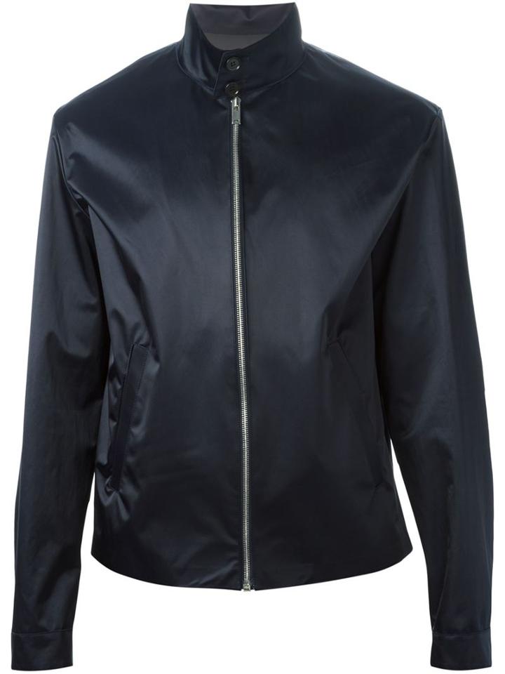 Maison Margiela Lightweight Harrington Jacket, Men's, Size: 52, Blue, Cotton/polyamide/polyurethane