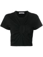 T By Alexander Wang Cropped Keyhole T-shirt - Black