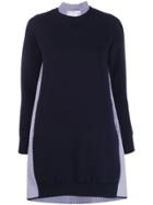 Sacai Striped Back Dress - Blue