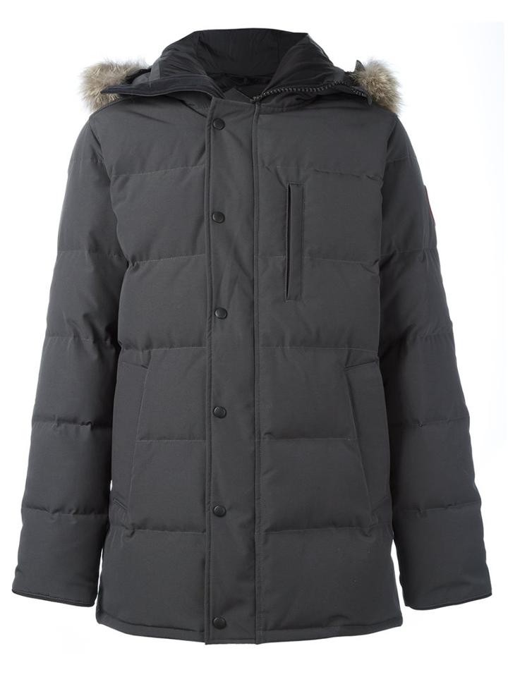 Canada Goose 'carson' Parka Coat, Men's, Size: Small, Grey, Polyester/cotton/nylon/coyote Fur