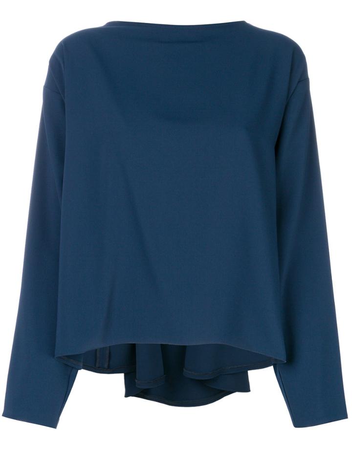 Mm6 Maison Margiela Gathered Pearl Detail Blouse - Blue