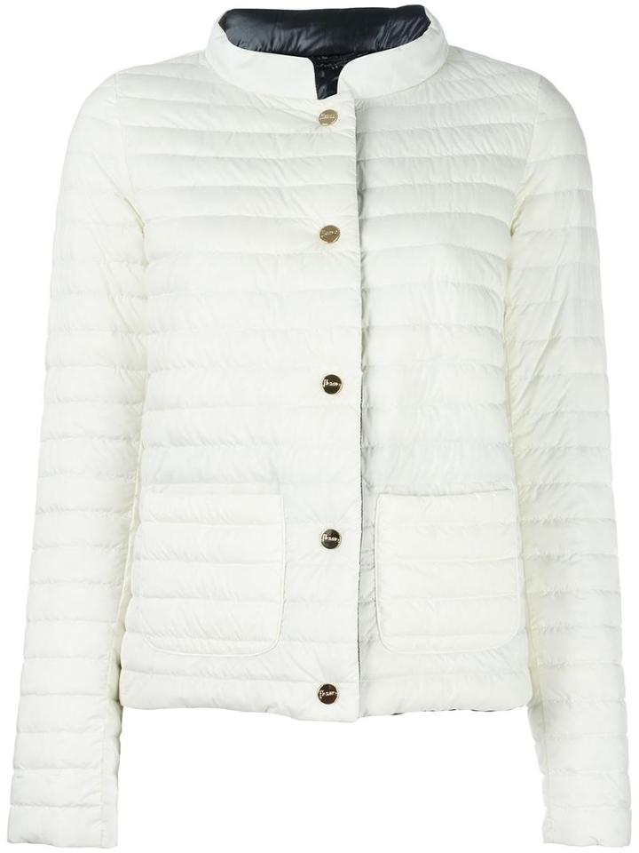 Herno High Neck Jacket, Women's, Size: 40, White, Polyamide/polyurethane/feather Down