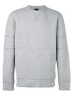 Lanvin Stitched Stripe Sweatshirt, Men's, Size: Small, Grey, Cotton/polyamide