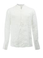Greg Lauren Tuxedo Shirt, Size: 3, White, Linen/flax
