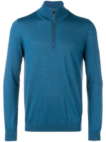 Larusmiani Zip-up Sweater - Blue