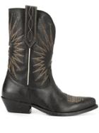 Golden Goose Deluxe Brand Embroidered Cowboy Boots - Black