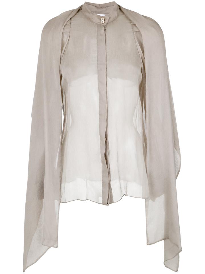 Gloria Coelho Chiffon Shirt - Nude & Neutrals