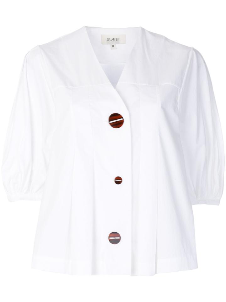 Isa Arfen V-neck Shortsleeved Shirt - White