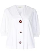 Isa Arfen V-neck Shortsleeved Shirt - White