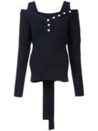 Derek Lam 10 Crosby - Cut-detail Knitted Top - Women - Wool - Xs, Blue, Wool