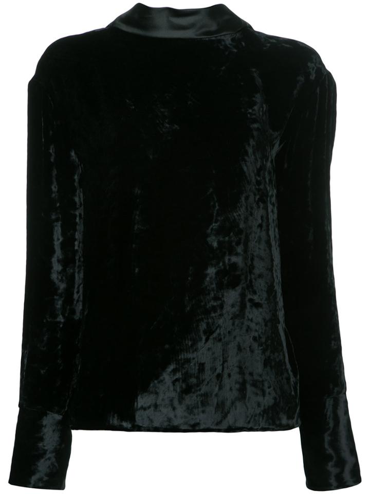 Maison Margiela Open Back Velvet Top - Black