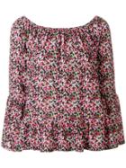 Michael Michael Kors Floral Bell-cuff Blouse - Black