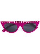 Valentino Eyewear Studded Sunglasses - Pink & Purple