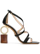 Jacquemus Abstract Heel Strappy Sandals - Black