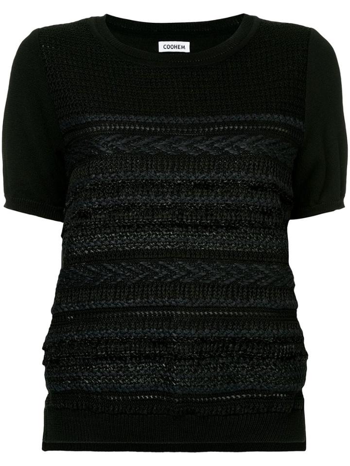 Coohem Tweed Shortsleeved Top - Black