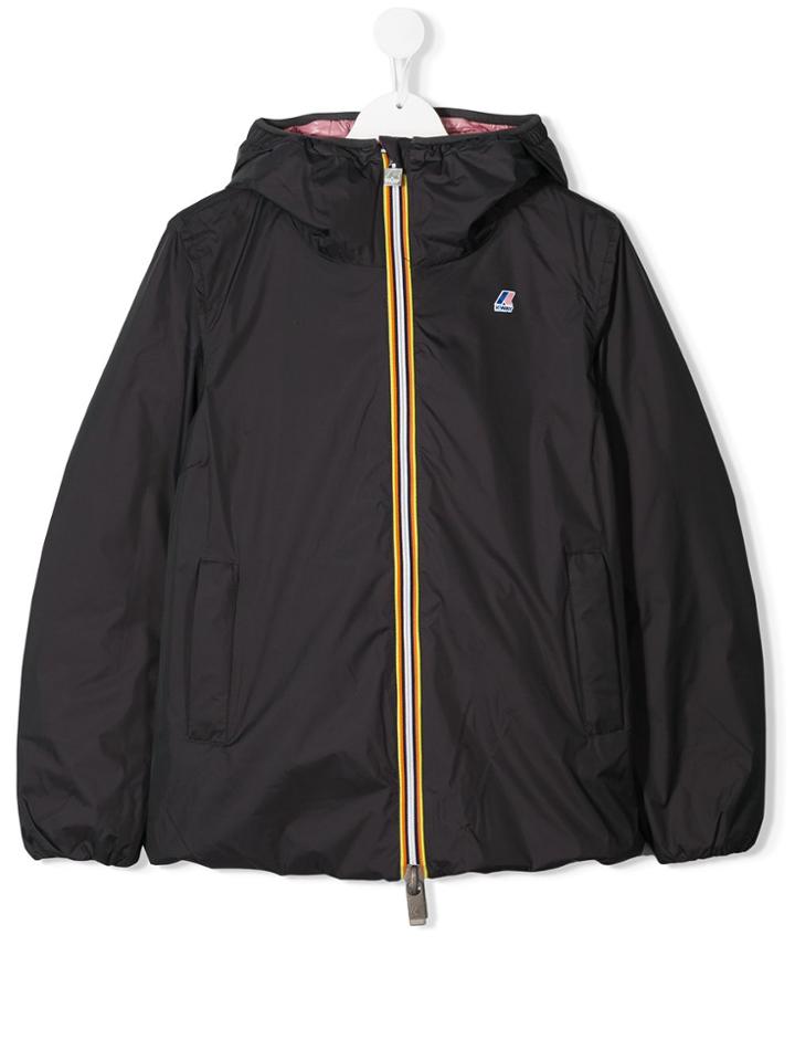 K Way Kids Teen Marguerite Reversible Padded Jacket - Grey