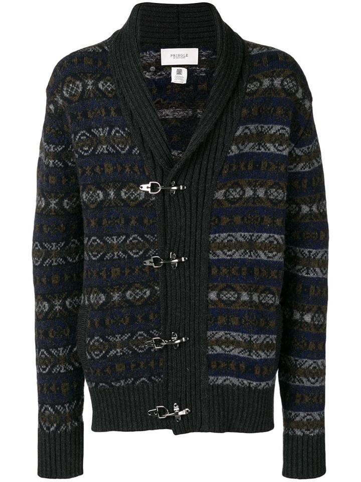 Pringle Of Scotland Shetland Wool Fair Isle Cardigan In Norse