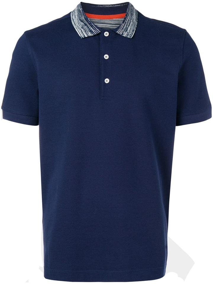 Missoni Shaded Collar Polo Shirt - Blue