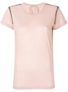 No21 Embellished Shoulder Detail T-shirt - Pink & Purple