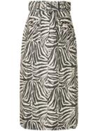 Zimmermann Belted Zebra Print Maxi Skirt - Black