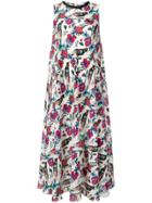 Red Valentino Floral And Bird Print Midi Dress - White