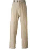 Geoffrey B. Small Loose Fit Trousers, Men's, Size: 48, Brown, Linen/flax/cotton