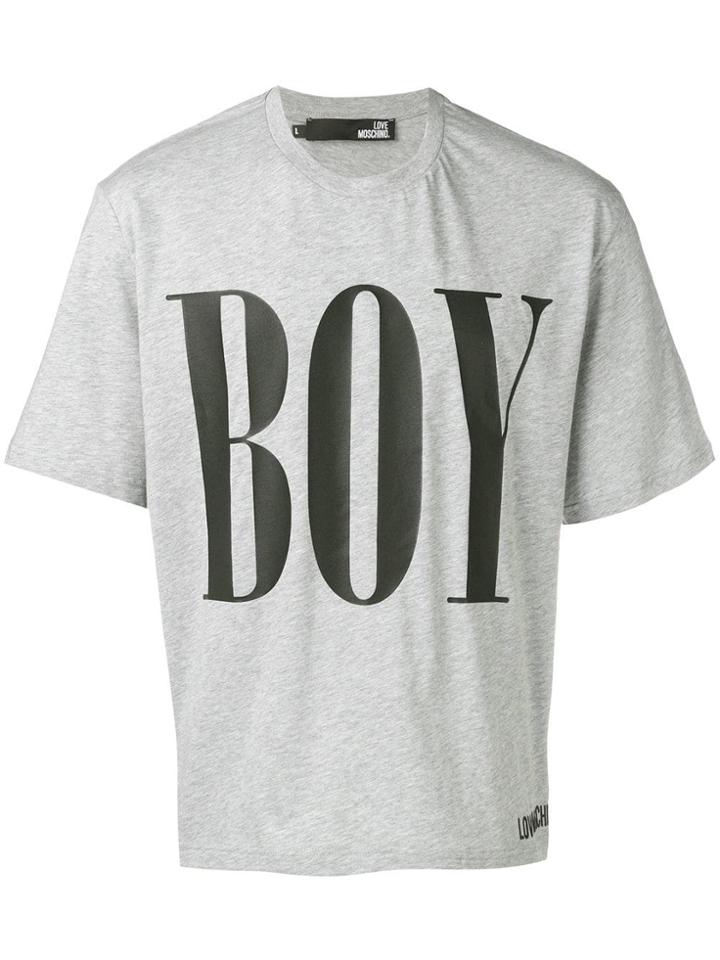 Love Moschino Boy Print T-shirt - Grey