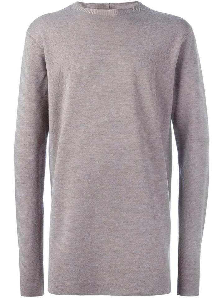 Rick Owens Oversized Jumper, Men's, Grey, Virgin Wool