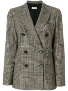 Alberto Biani Pied-de-poule Double Breasted Jacket - Brown