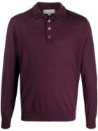 Canali Buttoned Neck Jumper - Red