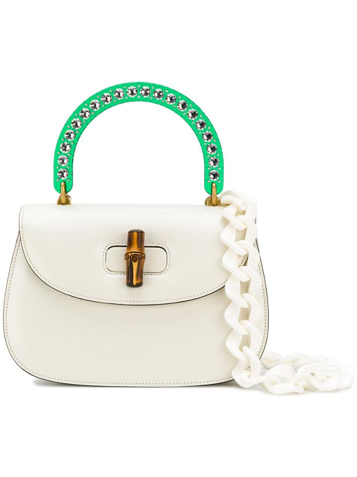 Gucci Chain Designed Shoulder Bag - White