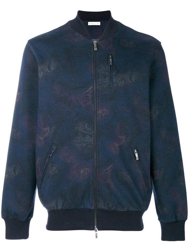 Etro Printed Bomber Jacket - Blue