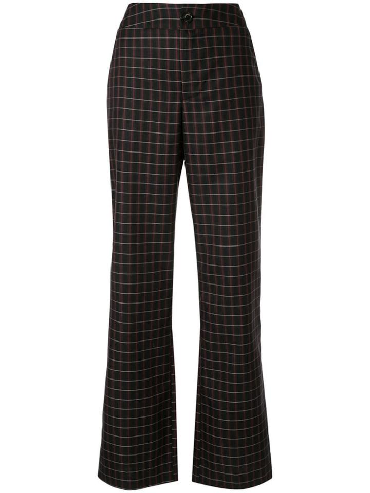 Zambesi Tartan Fitted Trousers - Black